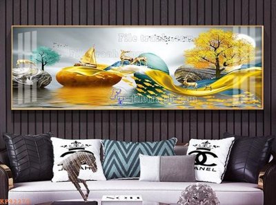 File in trần File tranh hiện đại pha lê gương KF92270 (file gốc) xuyên sáng