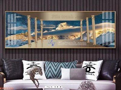 File tranh File tranh hiện đại pha lê gương KF92318 (gốc) chủ đề con người