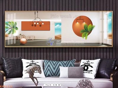 File tranh in tráng gương File tranh hiện đại pha lê gương KF92331 (siêu nét)