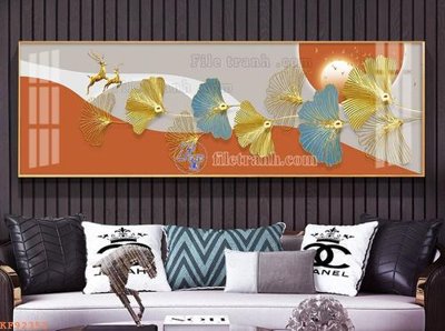 File gốc File tranh hiện đại pha lê gương KF92353 (in lụa) tranh thuận buồm