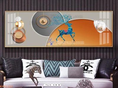 Tải file File tranh hiện đại pha lê gương KF92367 (gốc) chủ đề hoa sen