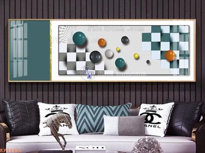 File gốc File tranh hiện đại pha lê gương KF92443 (in lụa) họa tiết 3D