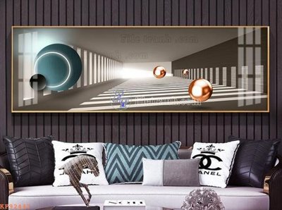 Hình ảnh file gốc in trần nhà File tranh hiện đại pha lê gương KF92447