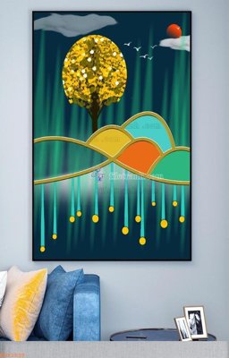 Download file gốc File tranh hiện đại pha lê gương KF92530 (in lụa) nghệ thuật