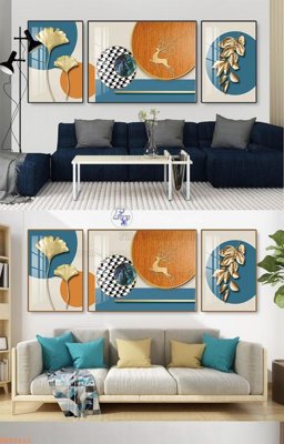 File in trần File tranh hiện đại pha lê gương KF92613 (bản gốc) hoa văn