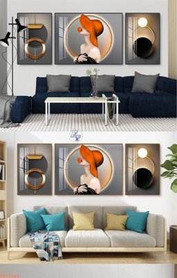 File in ấn File tranh hiện đại pha lê gương KF92644 (bản gốc) cao cấp