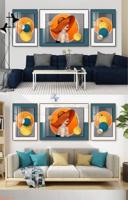 File tranh File tranh hiện đại pha lê gương KF92654 (bản gốc) in lụa dán tường