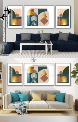 Hình ảnh file gốc in trần nhà File tranh hiện đại pha lê gương KF92673