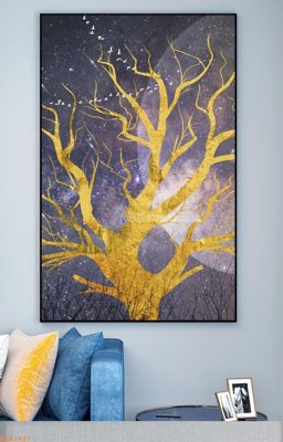 File tranh File tranh hiện đại pha lê gương KF92837 (bản gốc) in lụa dán tường