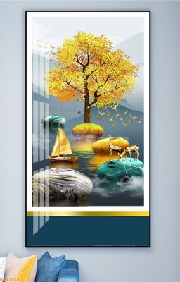 File gốc File tranh hiện đại pha lê gương KF92868 (chuẩn màu) cho in offset