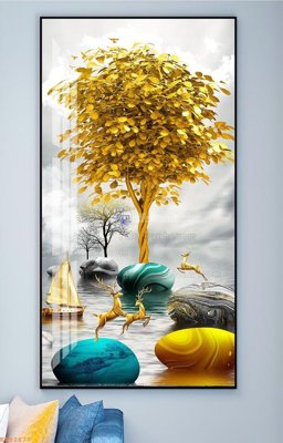 File gốc File tranh hiện đại pha lê gương KF92877 (thiết kế) cho in ấn