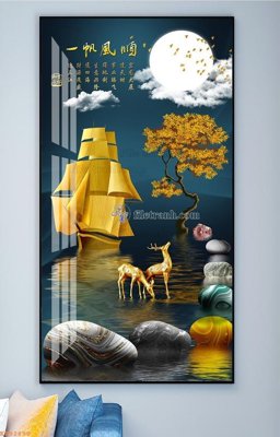 File gốc File tranh hiện đại pha lê gương KF92890 (cho in ấn) từ kho Filetranh