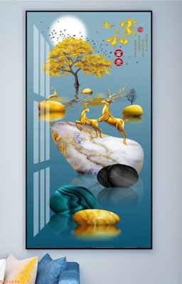 Hình ảnh file gốc in trần nhà File tranh hiện đại pha lê gương KF92895