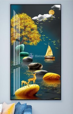 File tranh File tranh hiện đại pha lê gương KF92896 (gốc) chủ đề con người