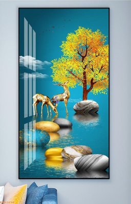 File gốc File tranh hiện đại pha lê gương KF92898 (in lụa) chi tiết cao