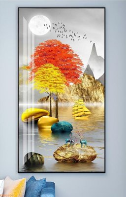 File in ấn cao cấp File tranh hiện đại pha lê gương KF92901 (file gốc)