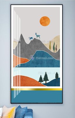 File tranh quảng cáo File tranh hiện đại pha lê gương KF92905 (download file gốc)