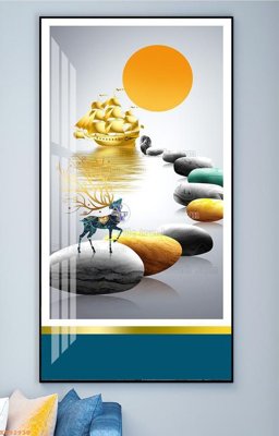 File in trần File tranh hiện đại pha lê gương KF92930 (bản gốc) mây trời