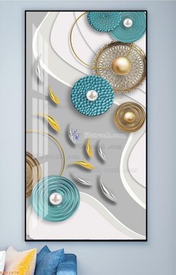 File tranh File tranh hiện đại pha lê gương KF92970 (bản gốc) in lụa 5D