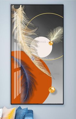 File gốc File tranh hiện đại pha lê gương KF92983 (in lụa) tranh mã đáo