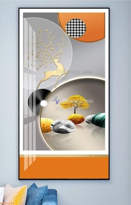 File in lụa File tranh hiện đại pha lê gương KF93028 (phong cảnh) File tranh hiện đại pha lê gương KF93028