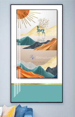 File tranh in trần File tranh hiện đại pha lê gương KF93055 (ảnh gốc siêu nét)