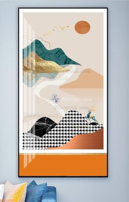 File in ấn File tranh hiện đại pha lê gương KF93056 (bản gốc) cao cấp