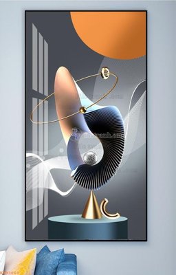 File in trần File tranh hiện đại pha lê gương KF93061 (bản gốc) hoa văn