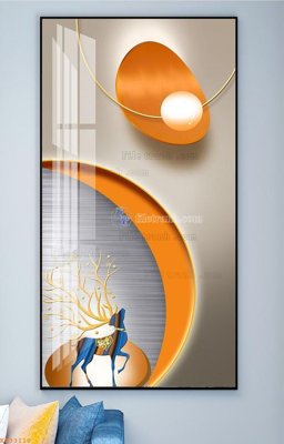 File tranh quảng cáo File tranh hiện đại pha lê gương KF93110 (file gốc) chuyên nghiệp