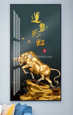 File in lụa File tranh hiện đại pha lê gương KF93122 (chất lượng cao) File tranh hiện đại pha lê gương KF93122