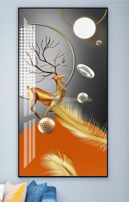 Download file gốc File tranh hiện đại pha lê gương KF93127 (in lụa) nghệ thuật