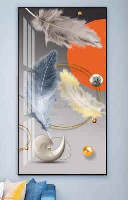 File in trần File tranh hiện đại pha lê gương KF93134 (file gốc) hoa văn 3D