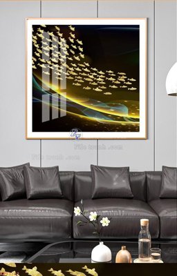 File in trần File tranh hiện đại pha lê gương KF93337 (file gốc) chủ đề vũ trụ