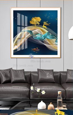 File gốc File tranh hiện đại pha lê gương KF93342 (bản quyền) cho in ấn