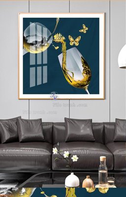 File gốc in tráng gương File tranh hiện đại pha lê gương KF93351 chi tiết