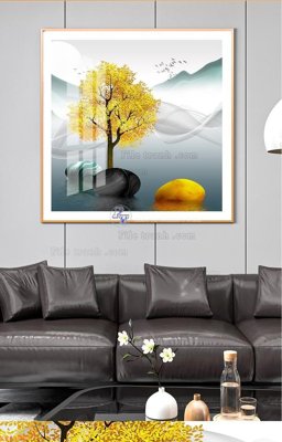 Download file gốc File tranh hiện đại pha lê gương KF93367 (in lụa) nghệ thuật