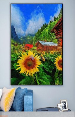 Tải file File tranh hiện đại pha lê gương KF93457 (gốc) chủ đề tâm linh