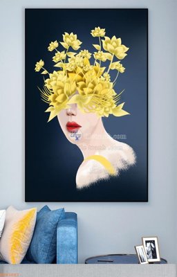 File tranh File tranh hiện đại pha lê gương KF93681 (gốc) chủ đề con người