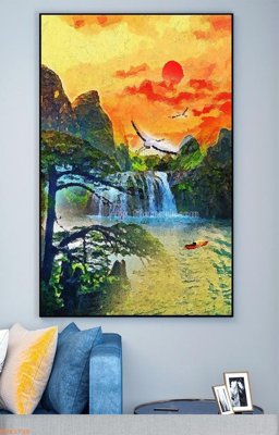 File gốc File tranh hiện đại pha lê gương KF93706 (in mica) trang trí