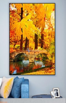 File in lụa File tranh hiện đại pha lê gương KF93708 (phong cảnh) File tranh hiện đại pha lê gương KF93708