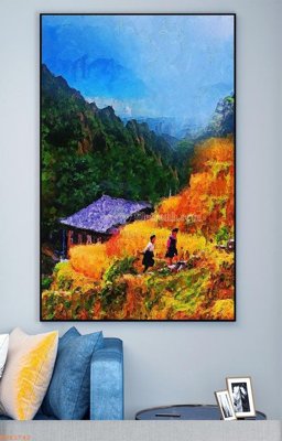 File in trần File tranh hiện đại pha lê gương KF93742 (bản gốc) hoa văn