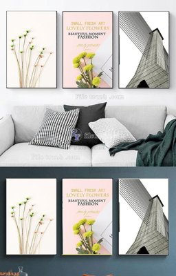 File tranh File tranh hiện đại pha lê gương KF93934 (bản gốc) in lụa dán tường