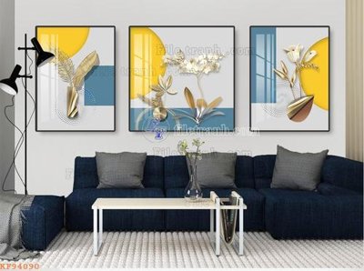 File in ấn File tranh hiện đại pha lê gương KF94090 (bản gốc) cao cấp