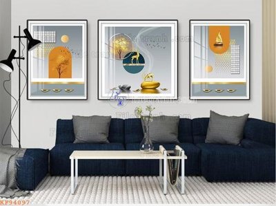 File tranh File tranh hiện đại pha lê gương KF94097 (bản gốc) treo phòng ăn