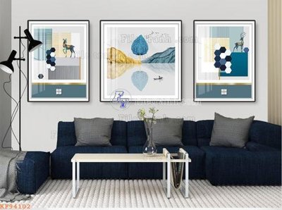 File gốc File tranh hiện đại pha lê gương KF94102 (ảnh chi tiết) để in trần