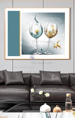 Download file File tranh hiện đại pha lê gương KF94187 (gốc) in mica bàn thờ