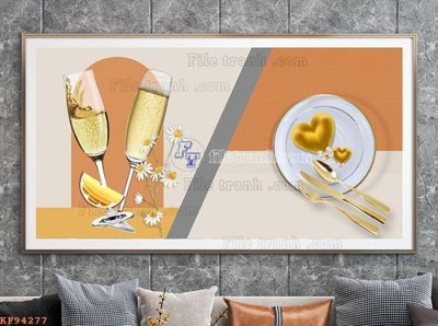 File gốc File tranh hiện đại pha lê gương KF94277 (vector) cho in ấn