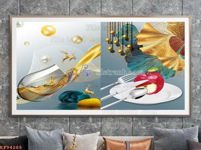 File tranh gốc File tranh hiện đại pha lê gương KF94289 (bản quyền) Filetranh.com