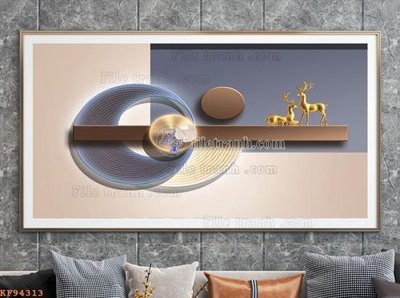 Ảnh gốc File tranh hiện đại pha lê gương KF94313 (siêu chi tiết) để in ấn