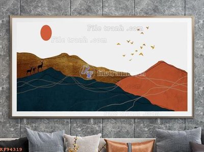 File ảnh File tranh hiện đại pha lê gương KF94319 (gốc) in decal dán tường